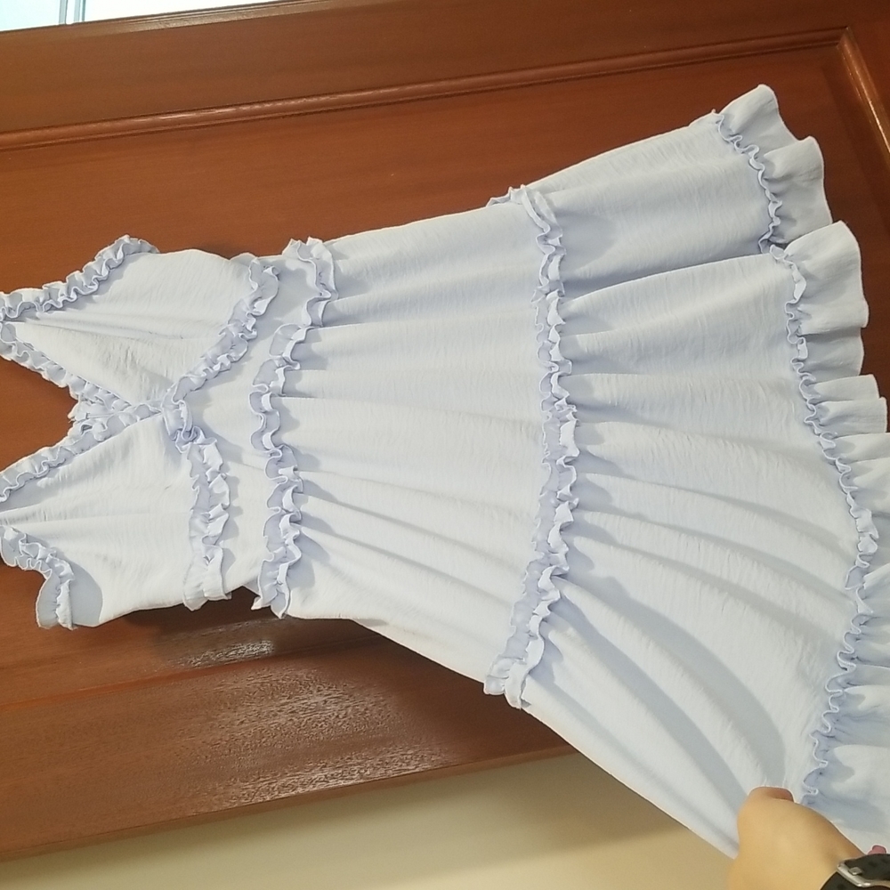 Iris Ruffle Trim Adjustable Spaghetti Straps Mini… - image 3